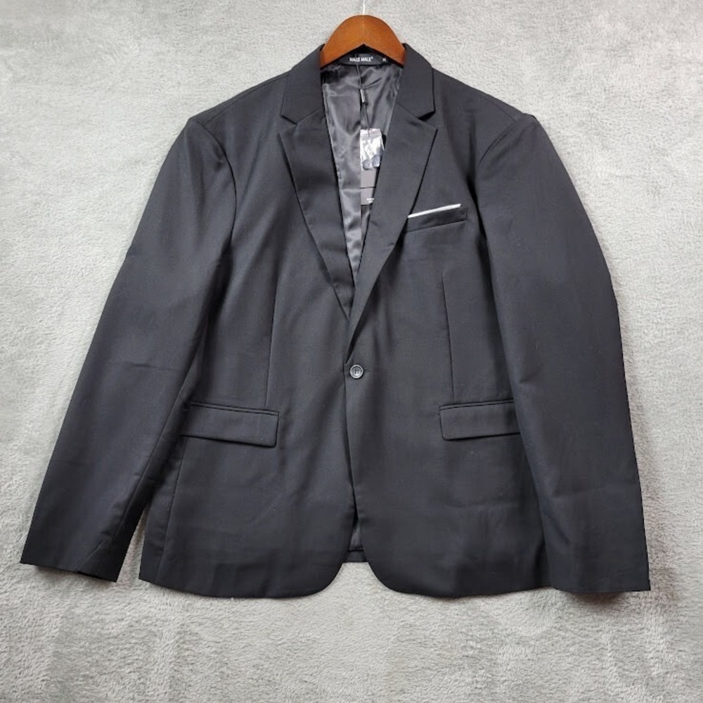 Mage Male Suit Jacket Mens XL Black Career Formal Sport Coat